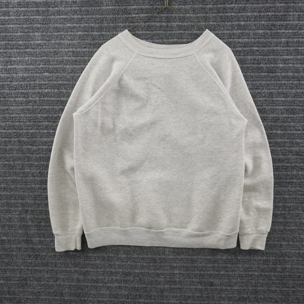 Vintage 80s Hanes Blank Crewneck Sweatshirt Mens Large Gray Raglan USA Made